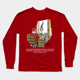 Funny Santa and Elf cartoon Long Sleeve T-Shirt